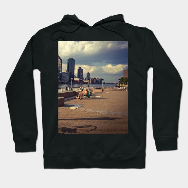 Roosevelt Island Sunny Street New York City Hoodie by eleonoraingrid